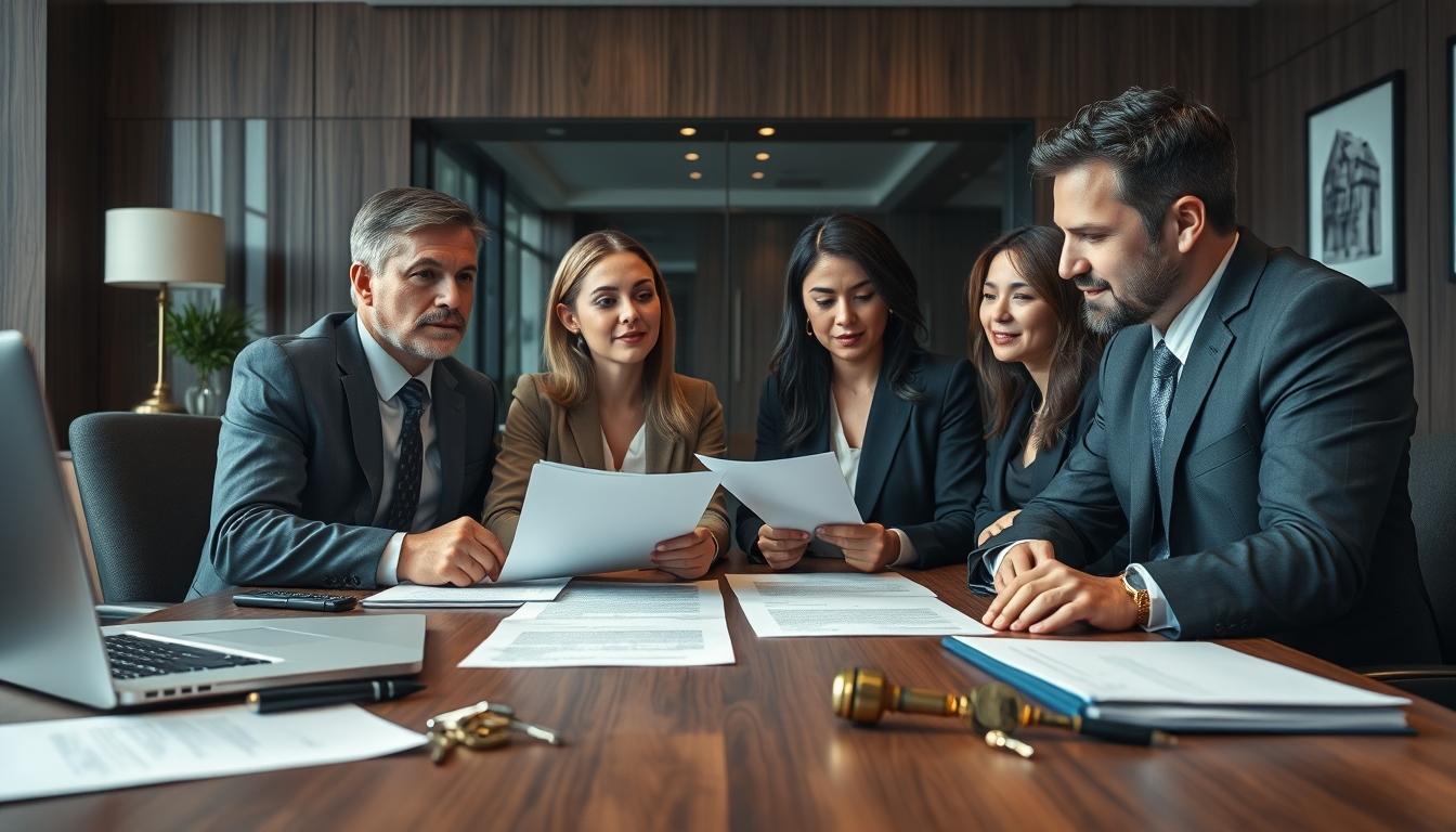 Family reviewing legal documents